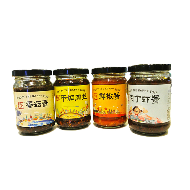 印卓 香菇酱+鲜椒酱+干煸肉丝酱+肉丁虾酱4口味组合装 200g*4瓶 下饭拌饭酱