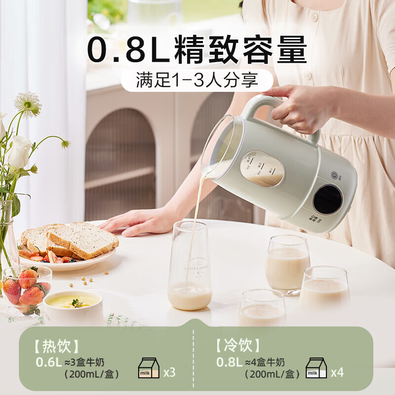 小熊豆浆机 破壁免滤密闭熬煮 智能预约 全自动高清大图