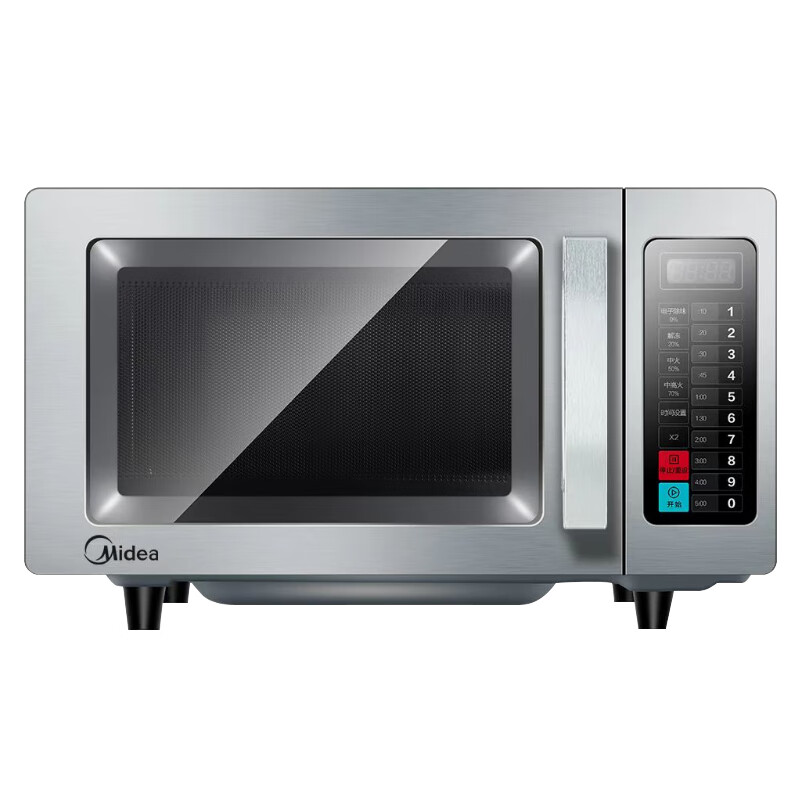 美的(Midea)微波炉25升容量900W大容量大功率饭店便利店解冻酒店智能EM925F4T-SS高清大图