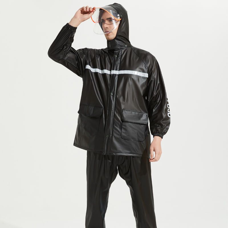 雨衣雨裤套装雨衣男防暴雨骑行雨衣成人雨衣骑车男款全身pvc雨衣炫酷