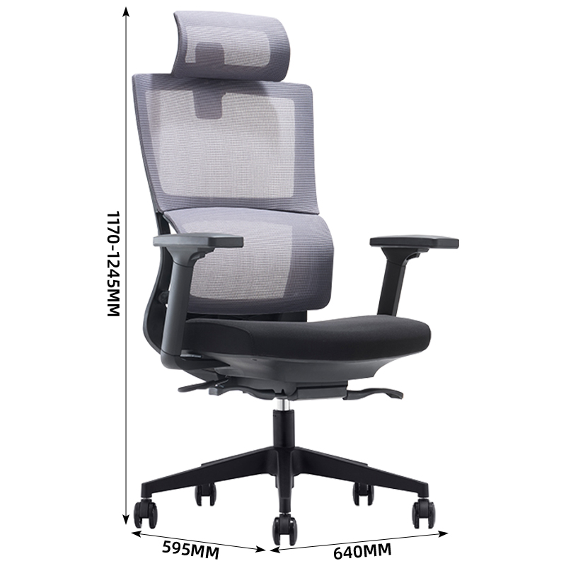 臻远 ZY-7452办公椅人体工学椅职员椅高背网椅转椅高清大图
