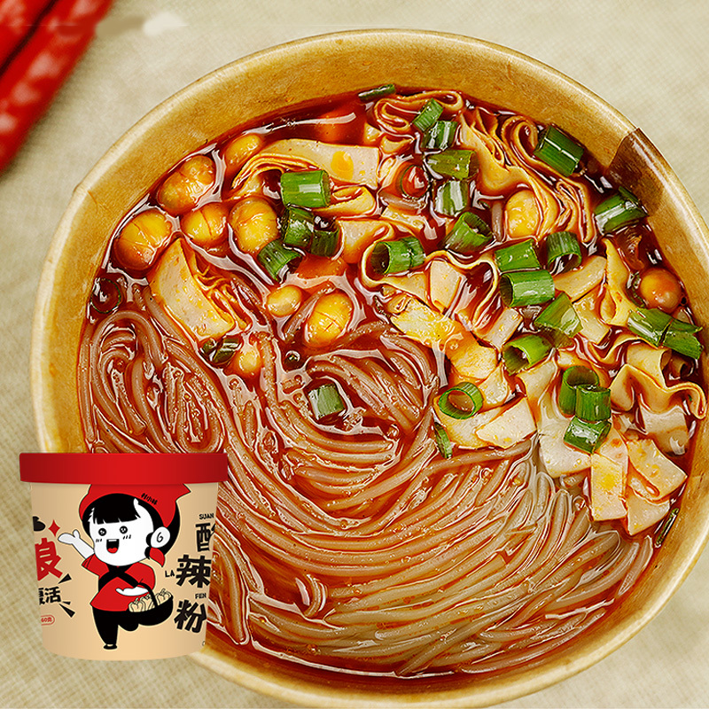 陈村酸辣粉100g杯装 通宵熬夜粮 非油炸泡面米线米粉速食方便面