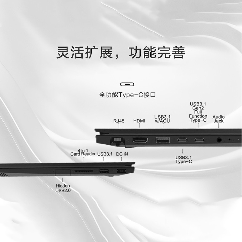联想Lenovo 昭阳E4/14英寸商务办公轻薄笔记本/I3-1005G1 8G 256G固态 集显 WIN10 FHD