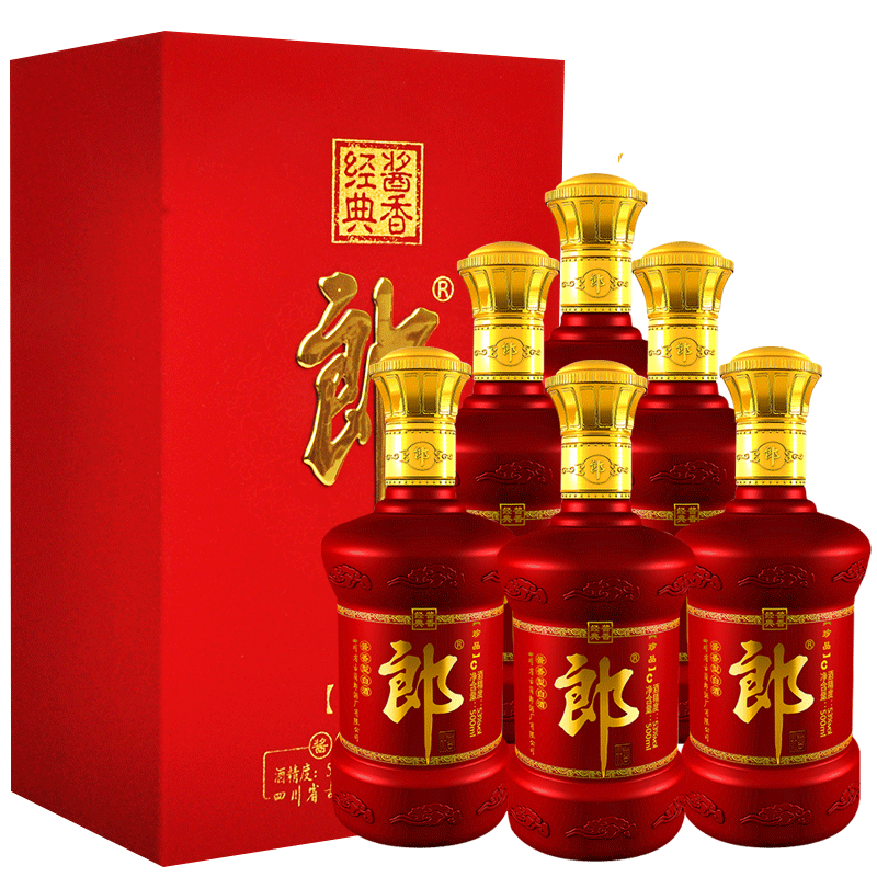 郎酒53度珍品郎500ml6瓶绒布郎酱香型白酒