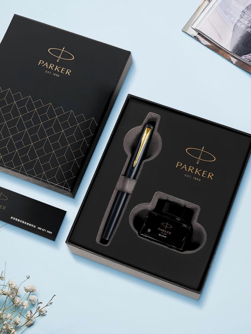派克(PARKER)钢笔 签字笔 高端送礼AI定制贺卡 威雅XL幻夜黑墨水笔 迷你墨水礼盒高清大图