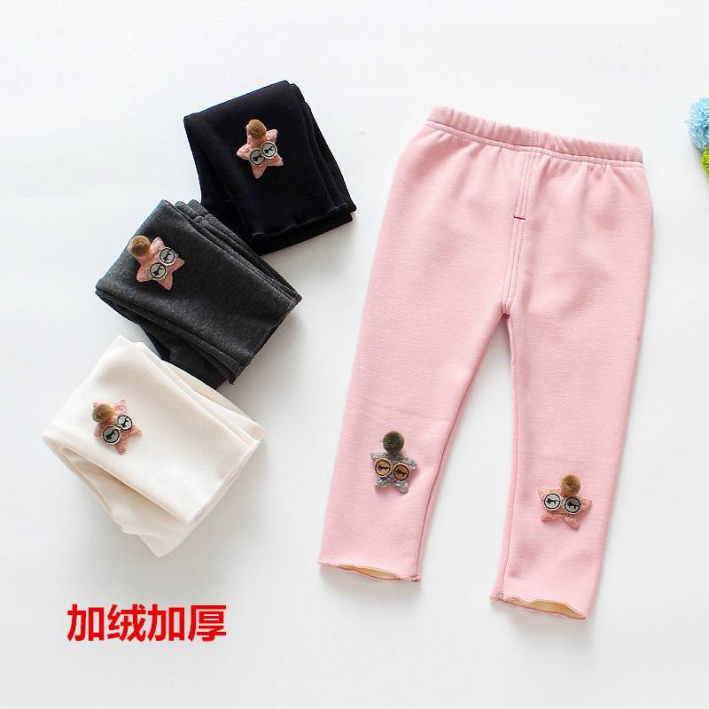 [促销][薄款加绒款]婴儿童裤女童打底裤秋冬1-3岁女宝宝加绒加厚长裤