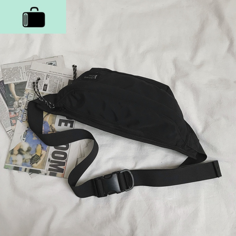 新款运动胸包男女休闲街头单肩小挎包简约时尚腰包男生斜挎包潮牌NEWLAKE 黑色收藏送漫威挂坠