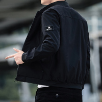 蓝缕金(LANLVJIN)男士夹克春秋季新品大码修身棒球服青年棒球领开衫拉链收口袖外套男韩版休闲夹克衫