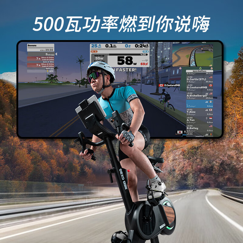 力动(RIDO)动感单车 智能坡度实景调阻家用单车室内山地公路车支持zwift顽鹿 CX30(电动升降坡度)