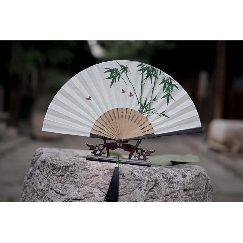 7寸折扇中国风竹扇子男女日式随身折叠扇复古风汉服舞蹈扇竹夏三维