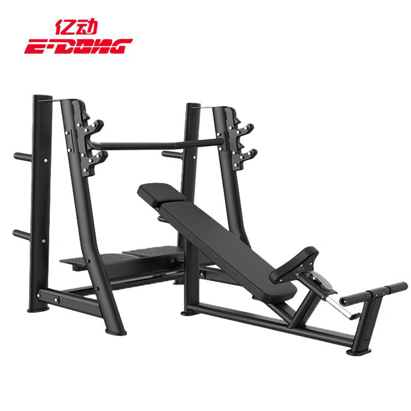 亿动 室内自由力量小件杠铃架举重床健身器械 豪华上斜卧推架 YD-034高清大图