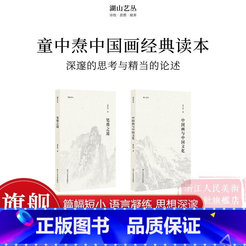 【正版】湖山艺丛 童中焘两本 中国画与中国文化+笔墨之道 中国画笔墨入门提高的重要参考书读本艺术书法绘画理论旗舰书籍