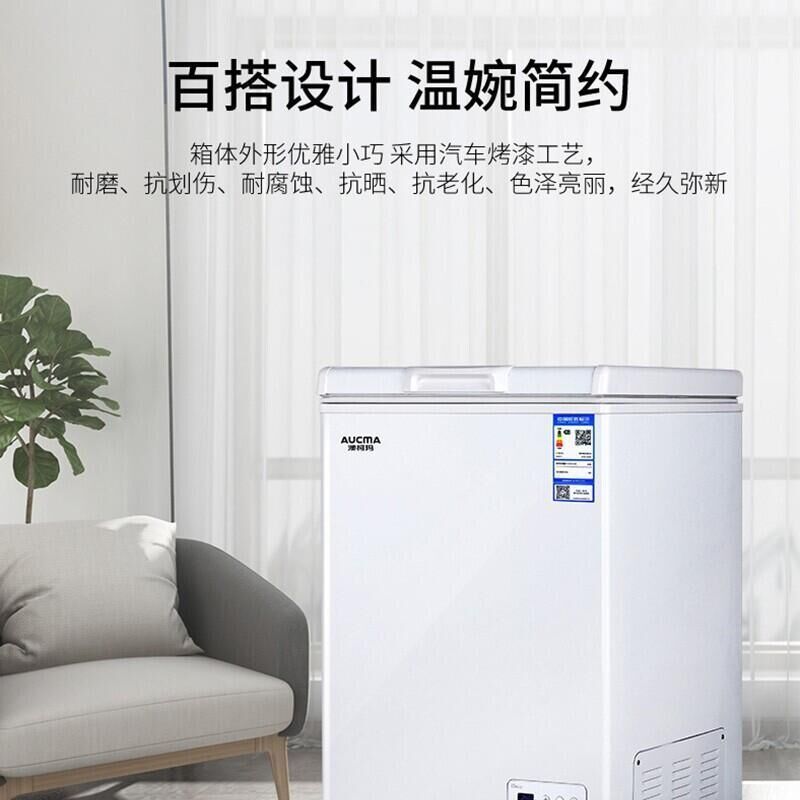 澳柯玛冰柜家用小型冷冻冷藏柜 102升卧式冷柜低温速冻柜 电脑控温 BC/BD-102DNE