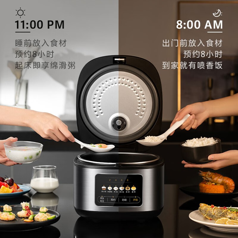 美的(Midea)电饭煲家用3-8个人多功能智能电饭锅 4L大容量 柴火饭煮粥煲汤不粘内胆蛋糕 MB-RE429