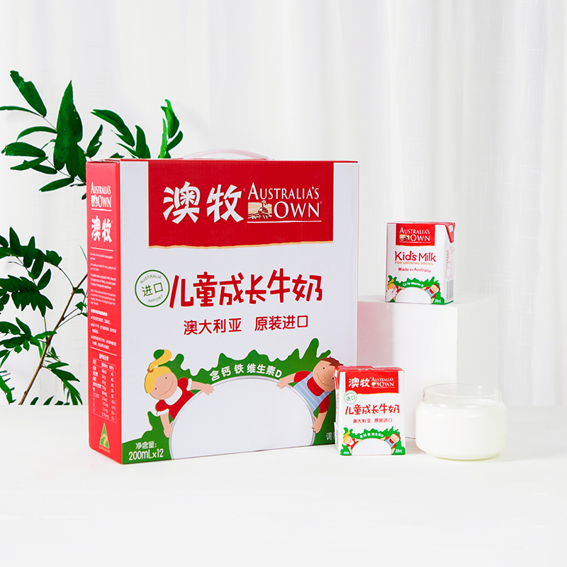 澳牧儿童成长牛奶200ml12