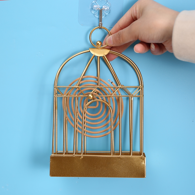 易丢丢鸟笼蚊香架蚊香炉檀香熏香支架托盘蚊香盒壁挂式蚊香架子支撑架