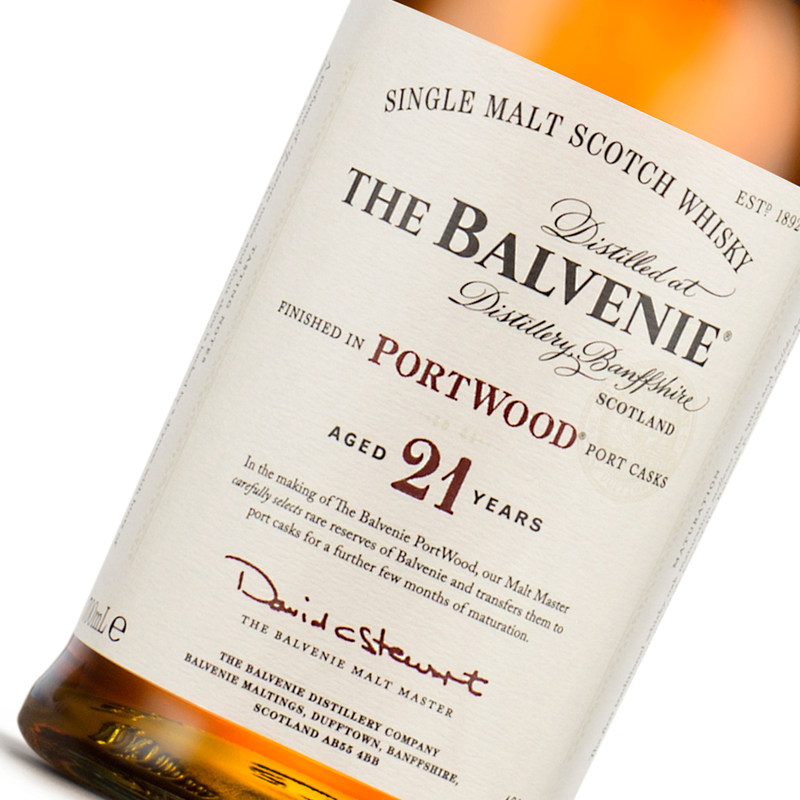 百富(Balvenie)单一麦芽威士忌 原装进口洋酒 百富21年波特桶 700ml*1