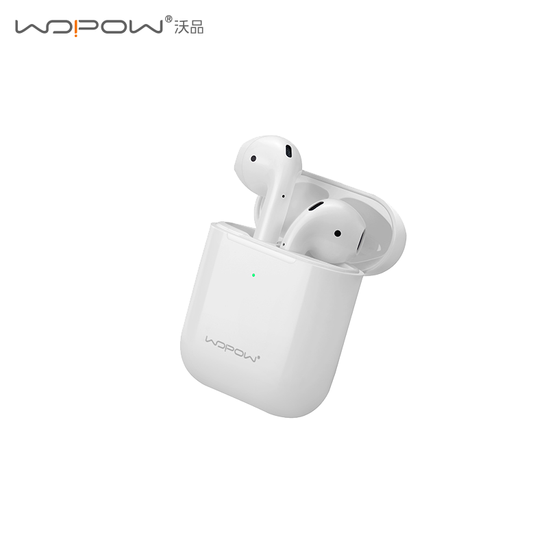沃品(WOPOW)MAX01真无线蓝牙耳机 智能触控 自动弹窗无线充版 安卓/苹果手机通用 白色