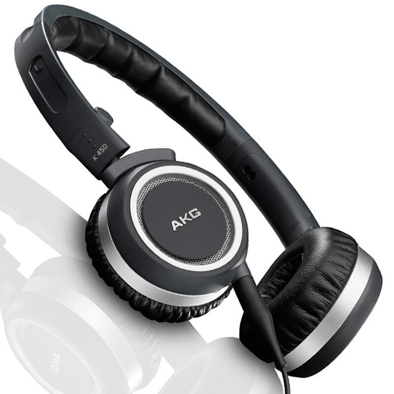 AKG/爱科技 K450 头戴式有线耳机 折叠便携式手机耳机 加强重低音 音乐耳机 黑色