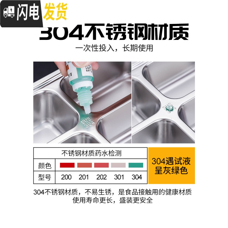 三维工匠304不锈钢保温饭盒便当盒学生分隔型上班族分格食堂带饭餐盒套装 北欧蓝3格(送餐具)