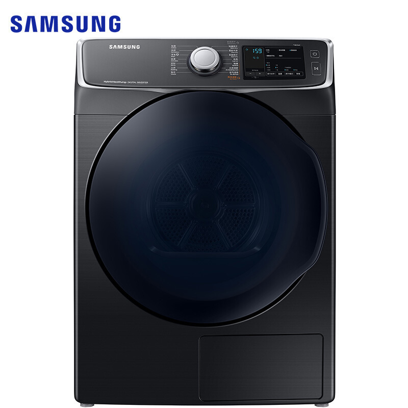 三星(SAMSUNG)DV16R8540CV/SC16公斤大容量干衣机烘干机 低温热泵快速烘干线下同款 典雅黑