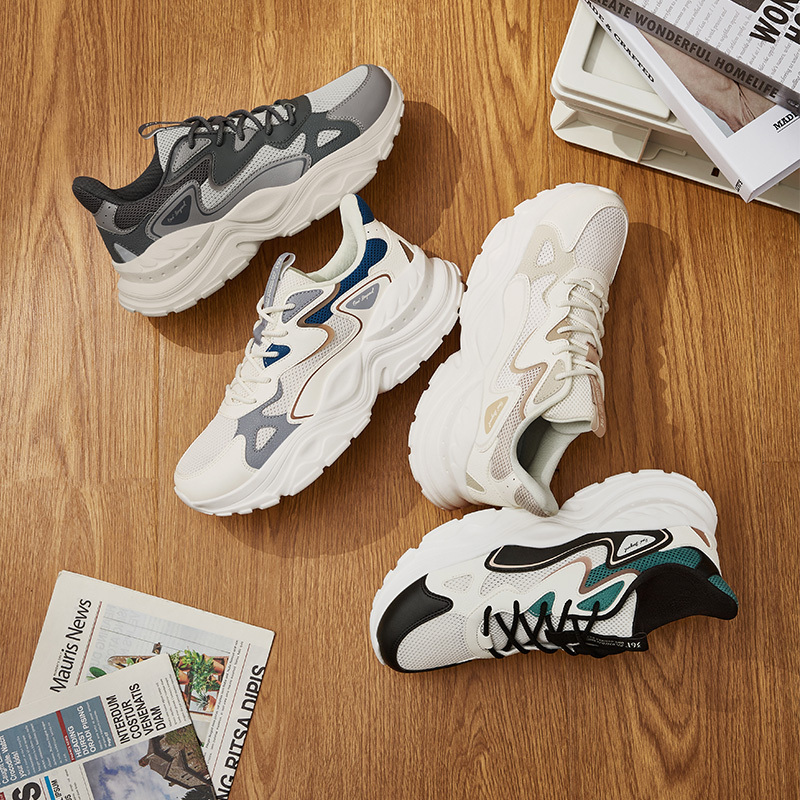 361男鞋运动鞋新款网面透气鞋子百搭休闲鞋老爹鞋男