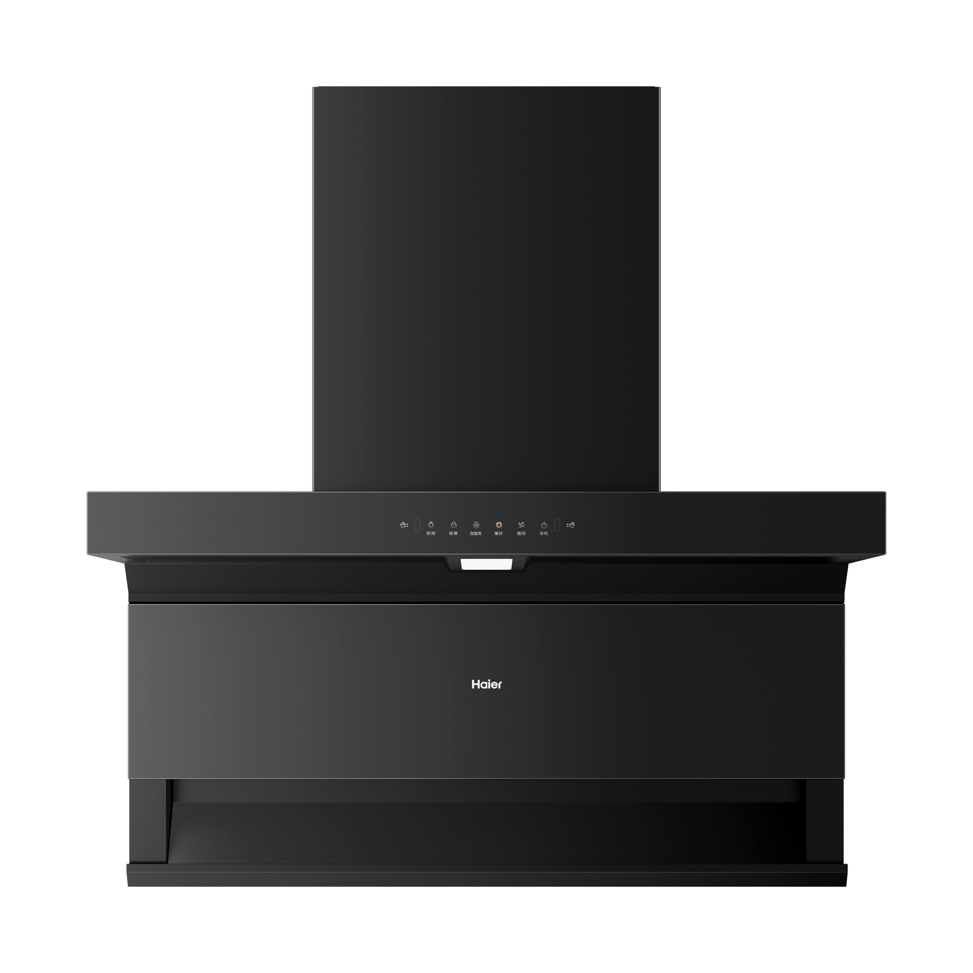 海尔一级能效顶侧双吸油烟机CXW-358-E900C71 25m³/min大吸力钢化玻璃面板触摸控制支持照明功能