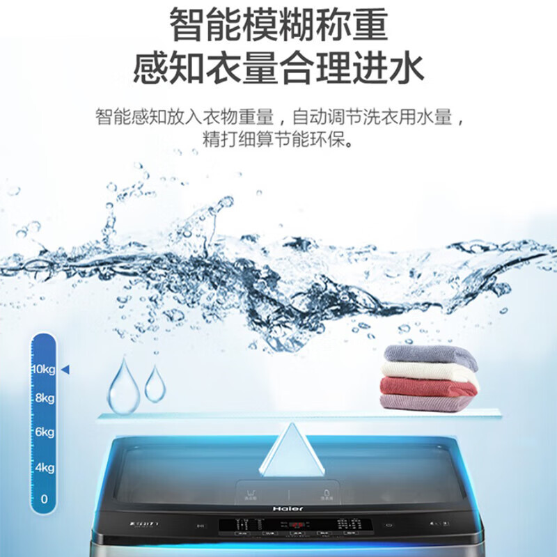 海尔(Haier)12公斤波轮洗衣机 幂动力防缠绕 全自动家用大容量安全童锁 操作简单智能预约桶自洁超净洗+羊毛洗