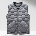 90新国标秋冬新款简约内穿外搭羽绒马甲男士中年保暖背心羽绒坎肩_494 190/3XL（175-195斤） 灰色
