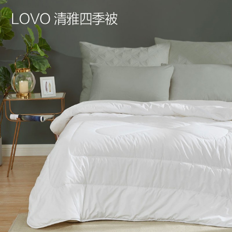 LOVO罗莱生活纤维四季春秋被子被芯200*230cm白色高清大图