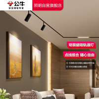 公牛无主灯LED磁吸轨道灯格栅灯线条灯客厅照明嵌入式明装暗藏吊灯壁灯