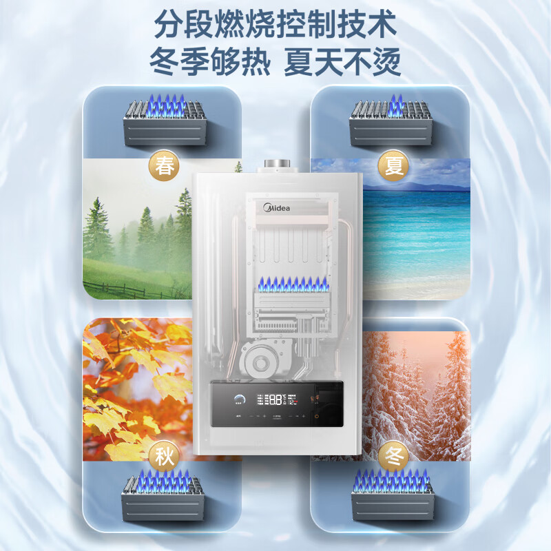 美的无极变频省气王恒温燃气壁挂炉天然气采暖地暖家用锅炉热水器 全新升级款L1GB28-MC2Ⅰ高清大图