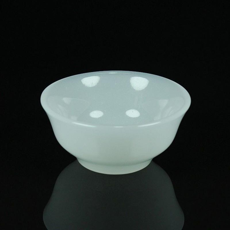 一个凝脂白玉茶杯功夫茶碗加厚主人杯手工陶瓷品茗杯茶碗