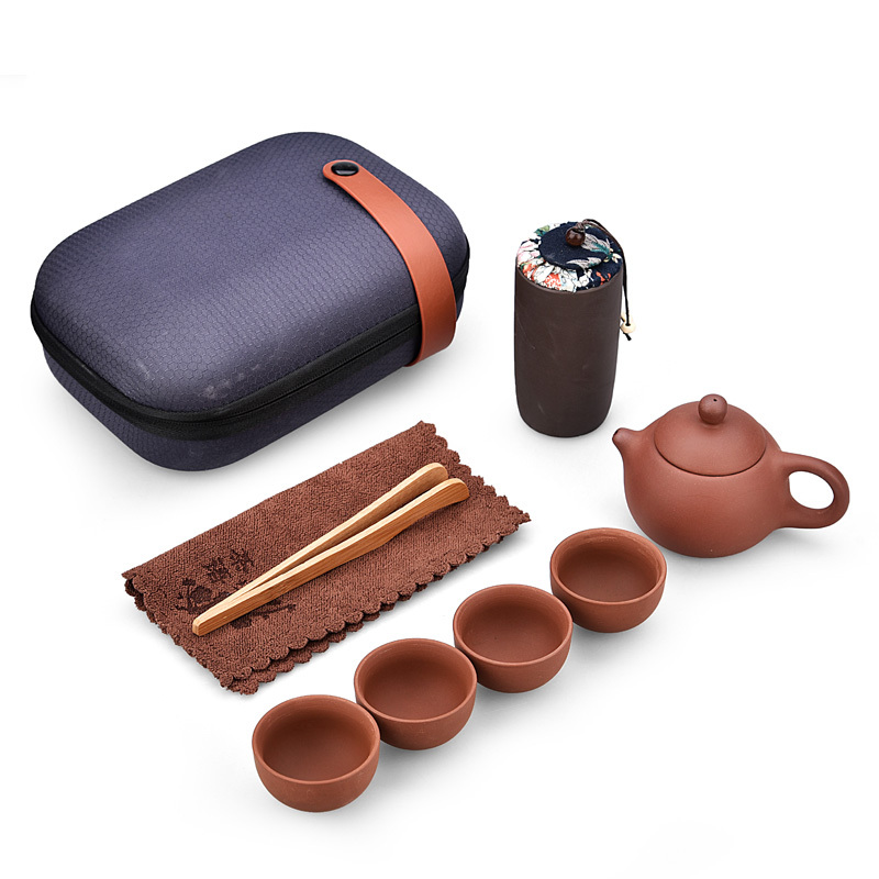 便携茶具旅行泡茶套装烘焙精灵户外车载陶瓷快客杯旅游泡茶杯青瓷鱼