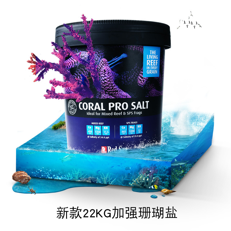 红海海盐sps硬骨高钙盐珊瑚盐lps海水鱼缸专用盐海水盐九一一水族高清大图