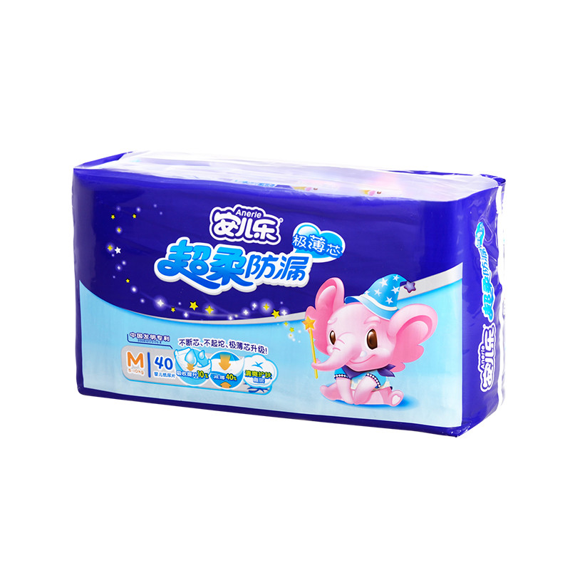 安儿乐(Anerle)超柔防漏婴儿纸尿片中号M40片[5kg-10kg]高清大图