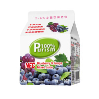 臻富果汁纯主义NFC纯果汁蓝莓葡萄混合原味饮品饮料330g*12瓶