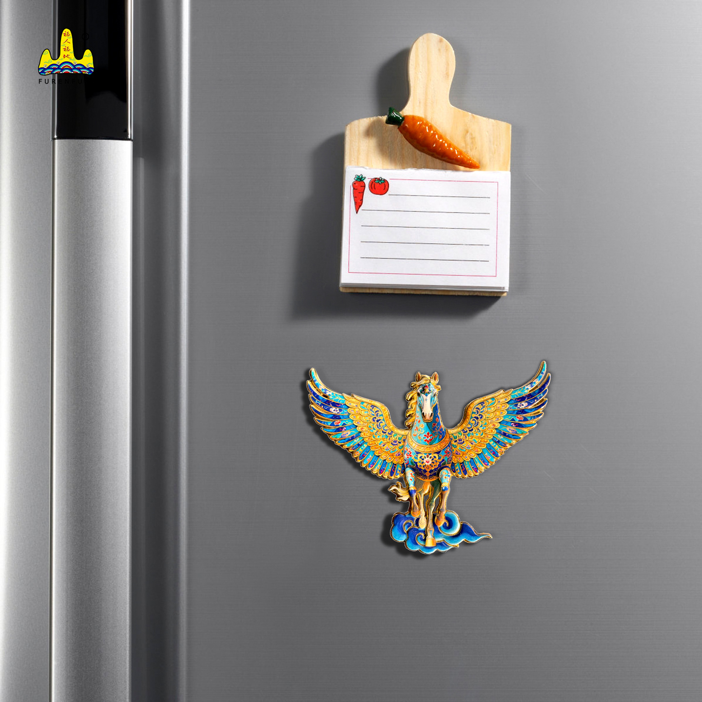 2026新款天马磁吸冰箱贴个性创意3d立体复古风金属磁贴特色高级感高清大图
