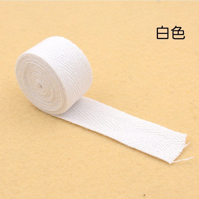2cm彩色棉纱人字带织带棉布带手工包边带滚边带绑带包背包带子 白色【10米】