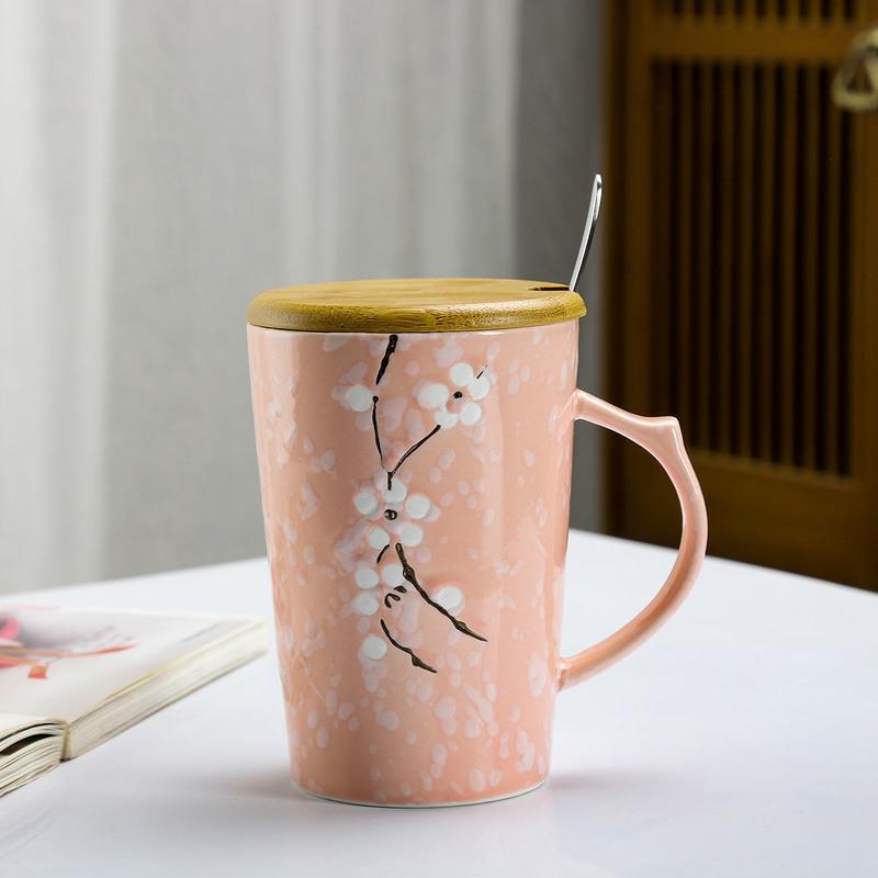 清仓特价陶瓷三件杯玻璃四件杯带盖过滤水杯办公杯茶水分离泡茶杯zb