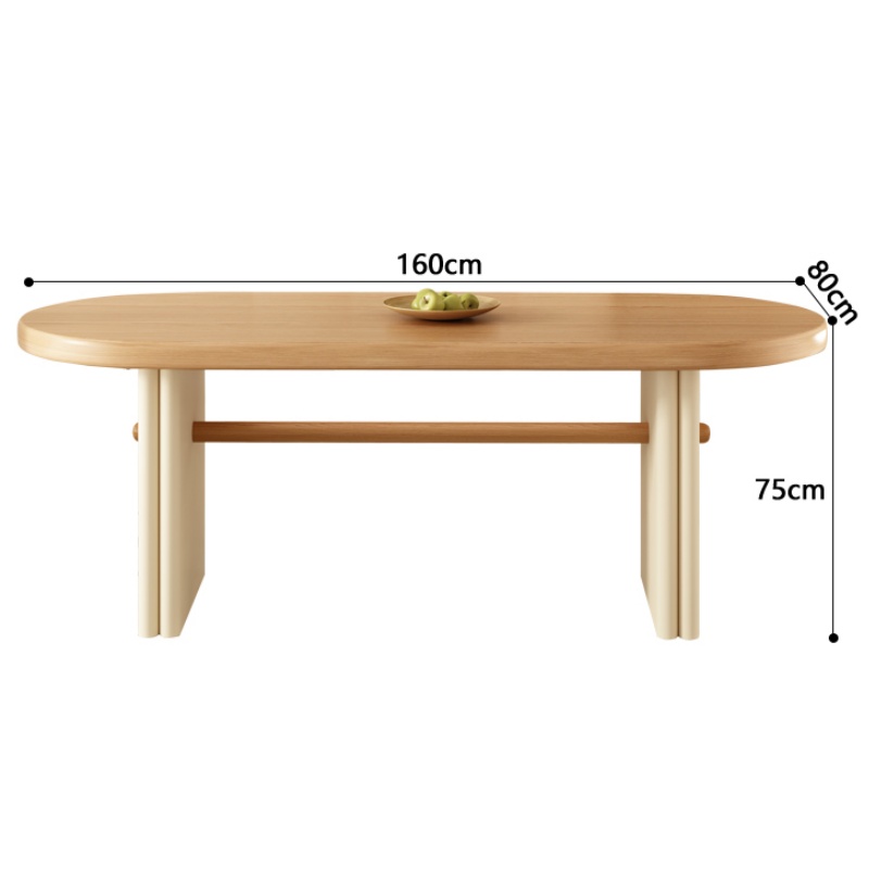 豫龙都 椭圆实木餐桌 1.6米 张高清大图