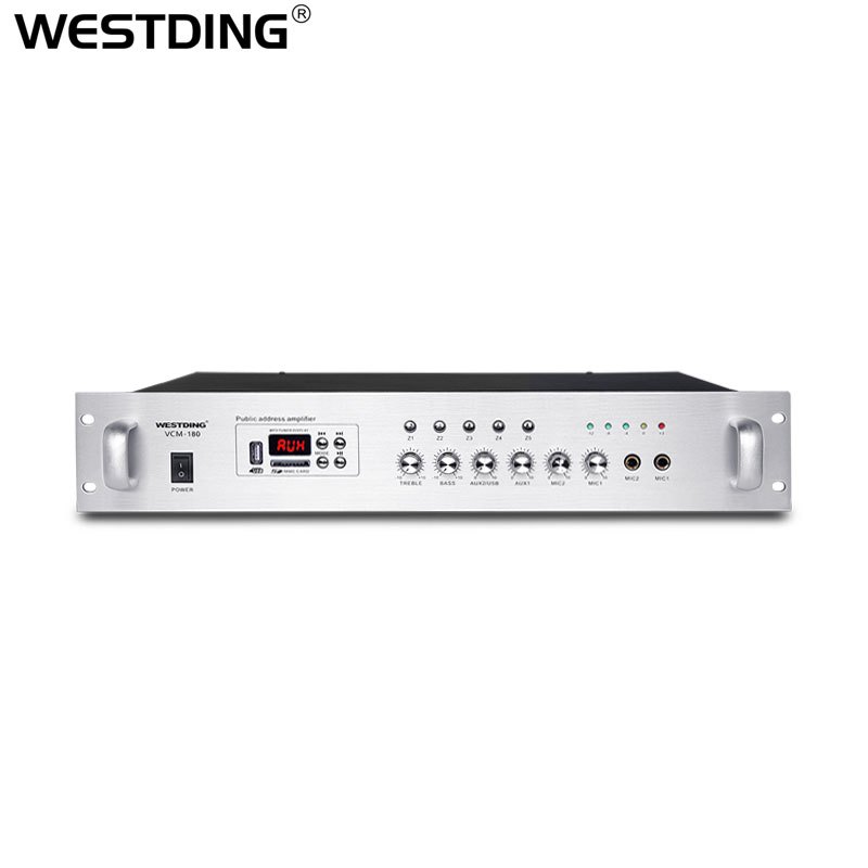 威斯汀westding180w五分区声音控制吸顶喇叭功放大功率定压定阻功放机