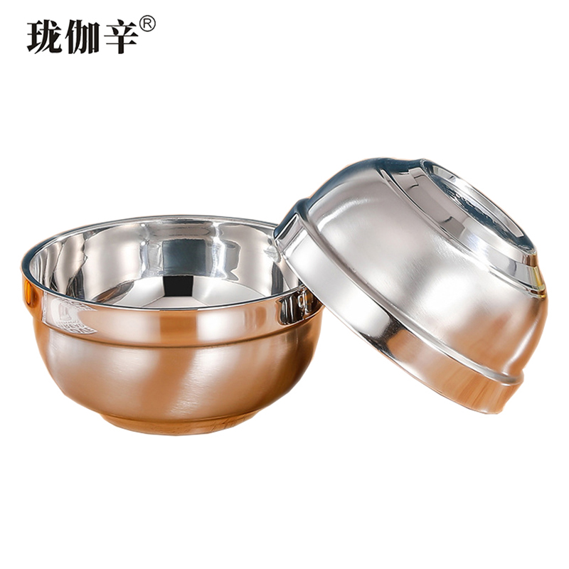 珑伽辛 304不锈钢铂金碗 15cm/个高清大图