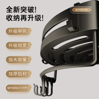 枪灰色浴室置物架免打孔卫浴收纳架墙上三角架壁挂式转角架厕所洗澡间卫生间五金挂件