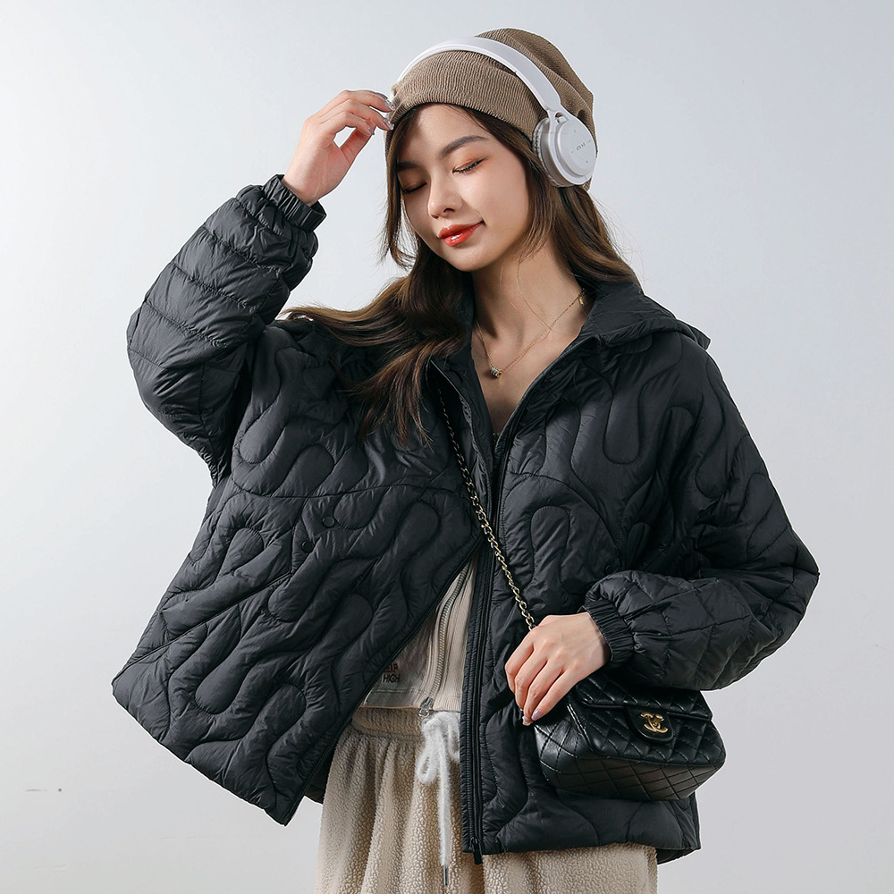 90白鸭绒新国标羽绒服女连帽带帽时尚显瘦韩版短款外套_1221高清大图