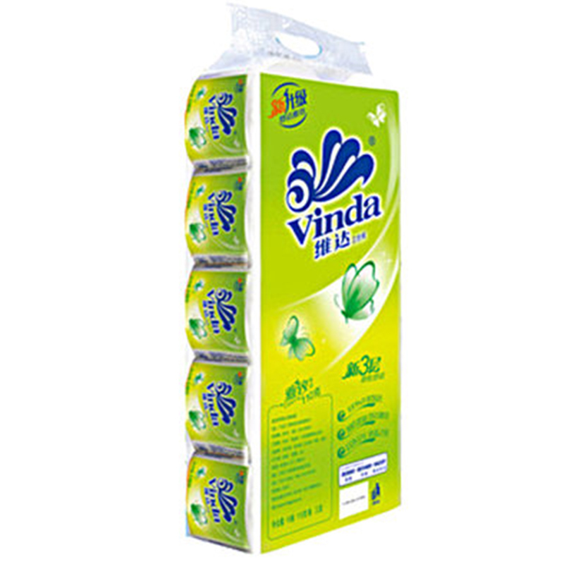 维达vinda纸巾雅致三层卫生纸卷纸生活用纸(v4094 一提) 5提/装