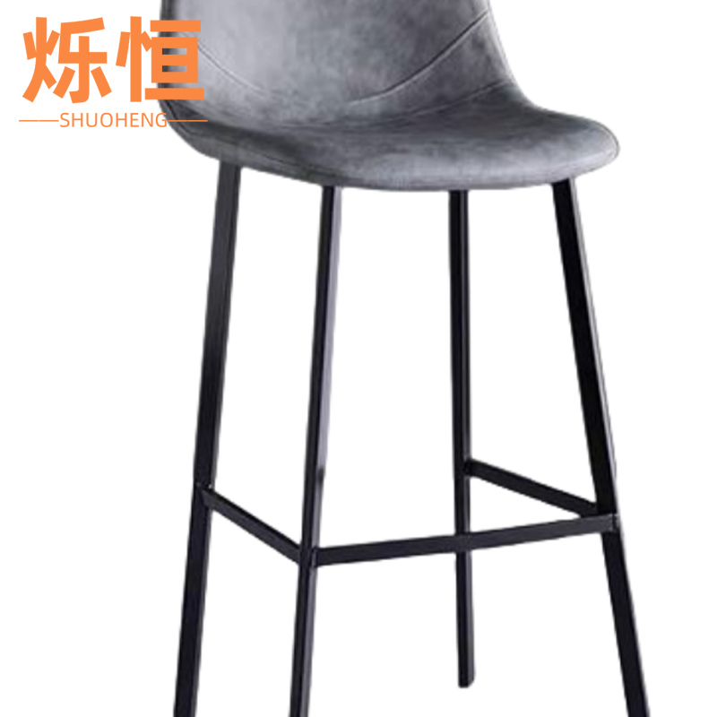 烁恒 高脚椅灰色75cm 把高清大图
