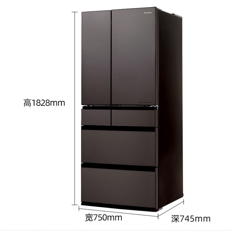 松下日本进口636升法式多开门冰箱超薄嵌入无霜 自动制冰NR-F658WX-S5高清大图