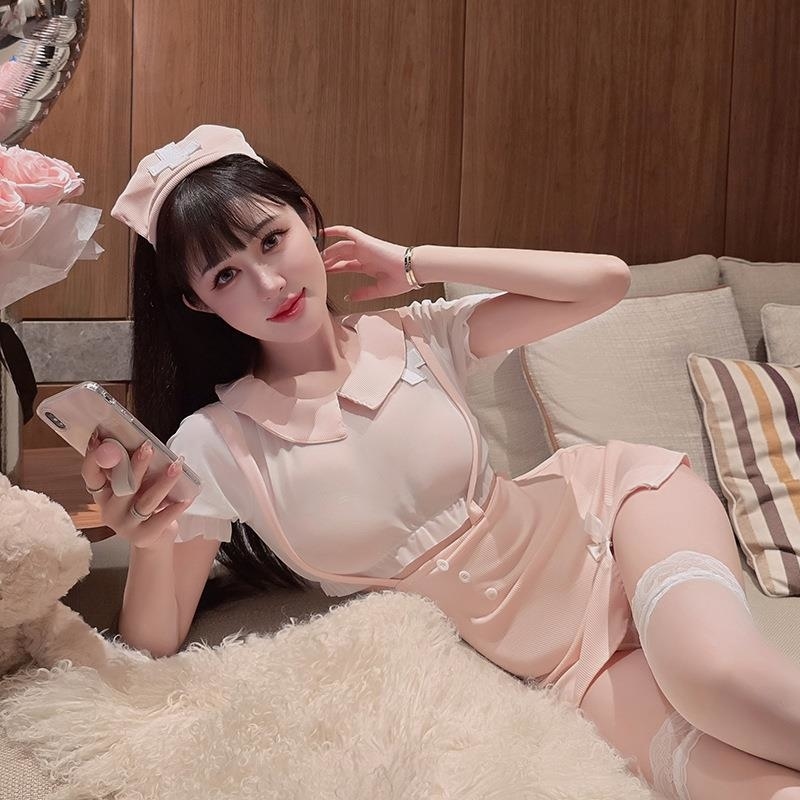 长夜漫漫情趣内衣性感护士服甜美套装镂空激情免脱制服诱惑女1606IBiShDpx高清大图