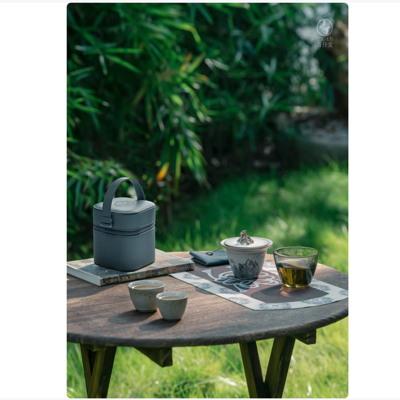 万仟堂(Edenus)旅行茶具 户外便携茶具套装带包 高档陶瓷礼盒敦煌联名 越过山丘高清大图
